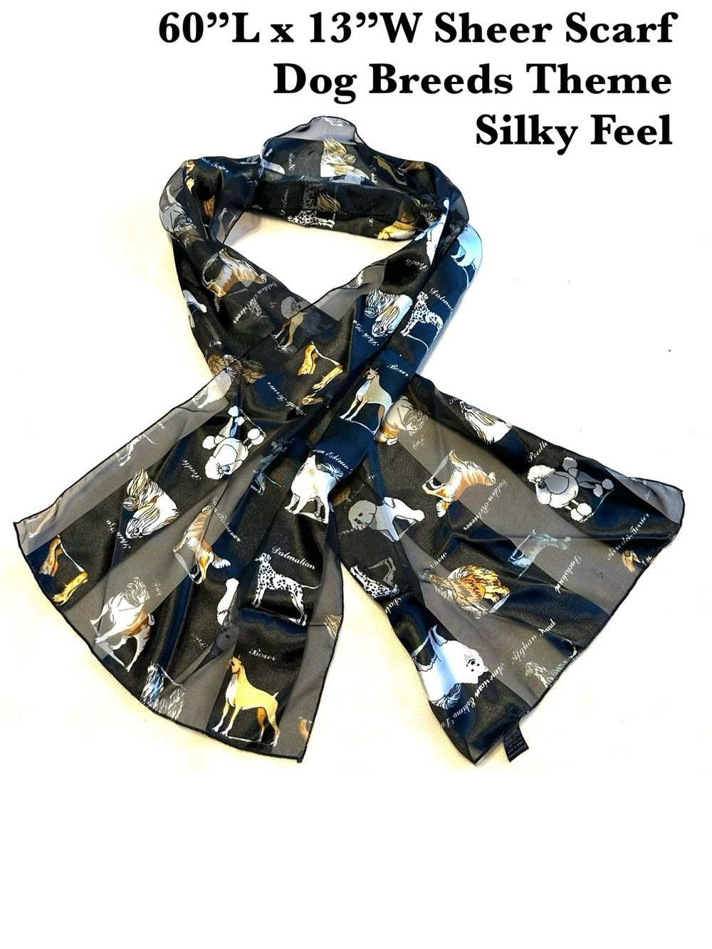 Dog Breeds Sheer Striped Scarf Silky Feel Accessory 🐶